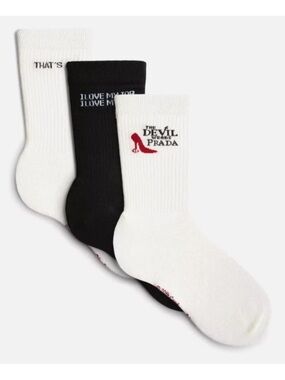 NEW EXCLUSIVE 3 pk The Devil Wears Prada X Primark Socks Size 8-10